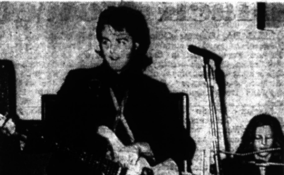 Paul McCartney performing at Havelock Hall in 1970s